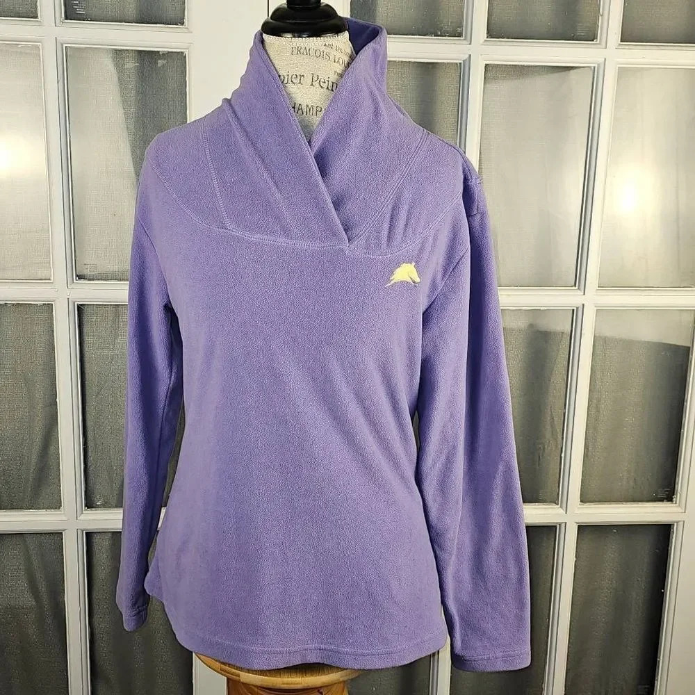 10,000 Ft Above Sea Level Womens Purple Fleece Pullover Medium
